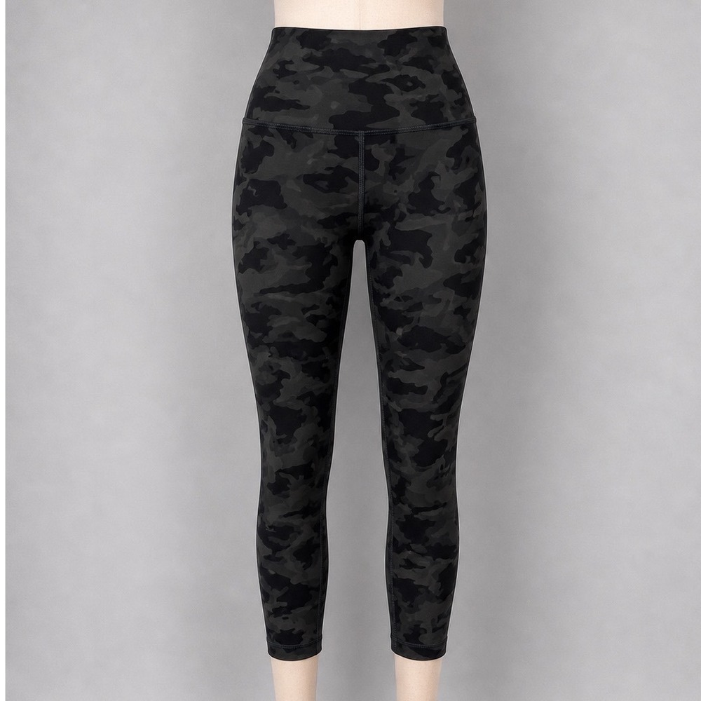 Lululemon Align High Rise Crop 21 Incognito Camo Gator Green Multi Leggings Sz 6